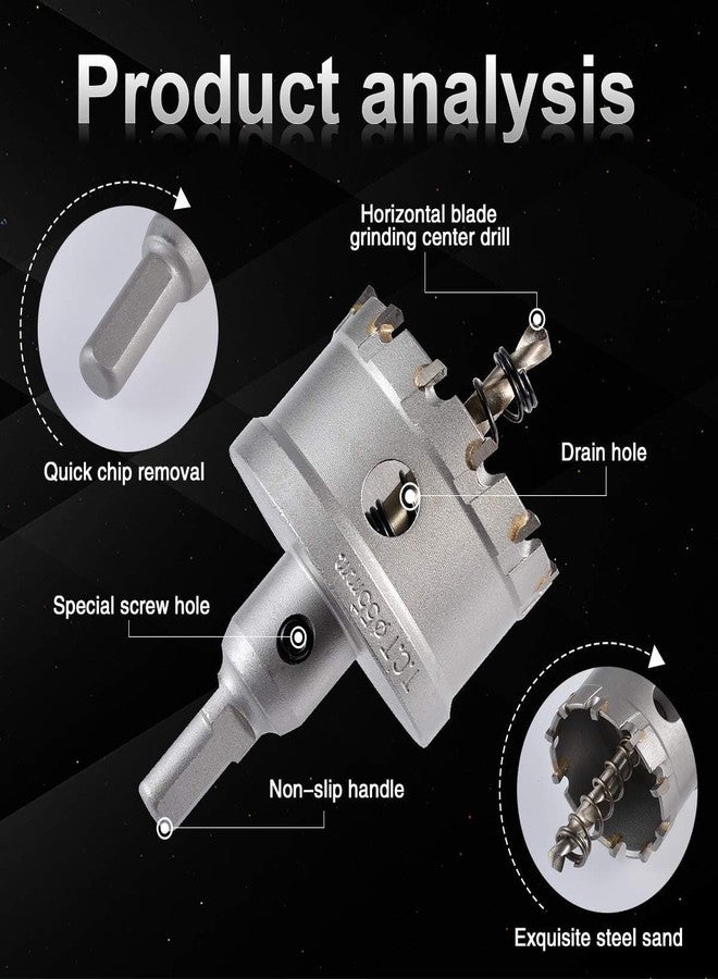 UPTODATETOOLS 55mm TCT Hole Saw Tungsten Carbide Tipped Teeth Hole Cutter, TCT Drill Bit Hole Saw Set for Stainless Steel, Sheet, Metal - Image 3
